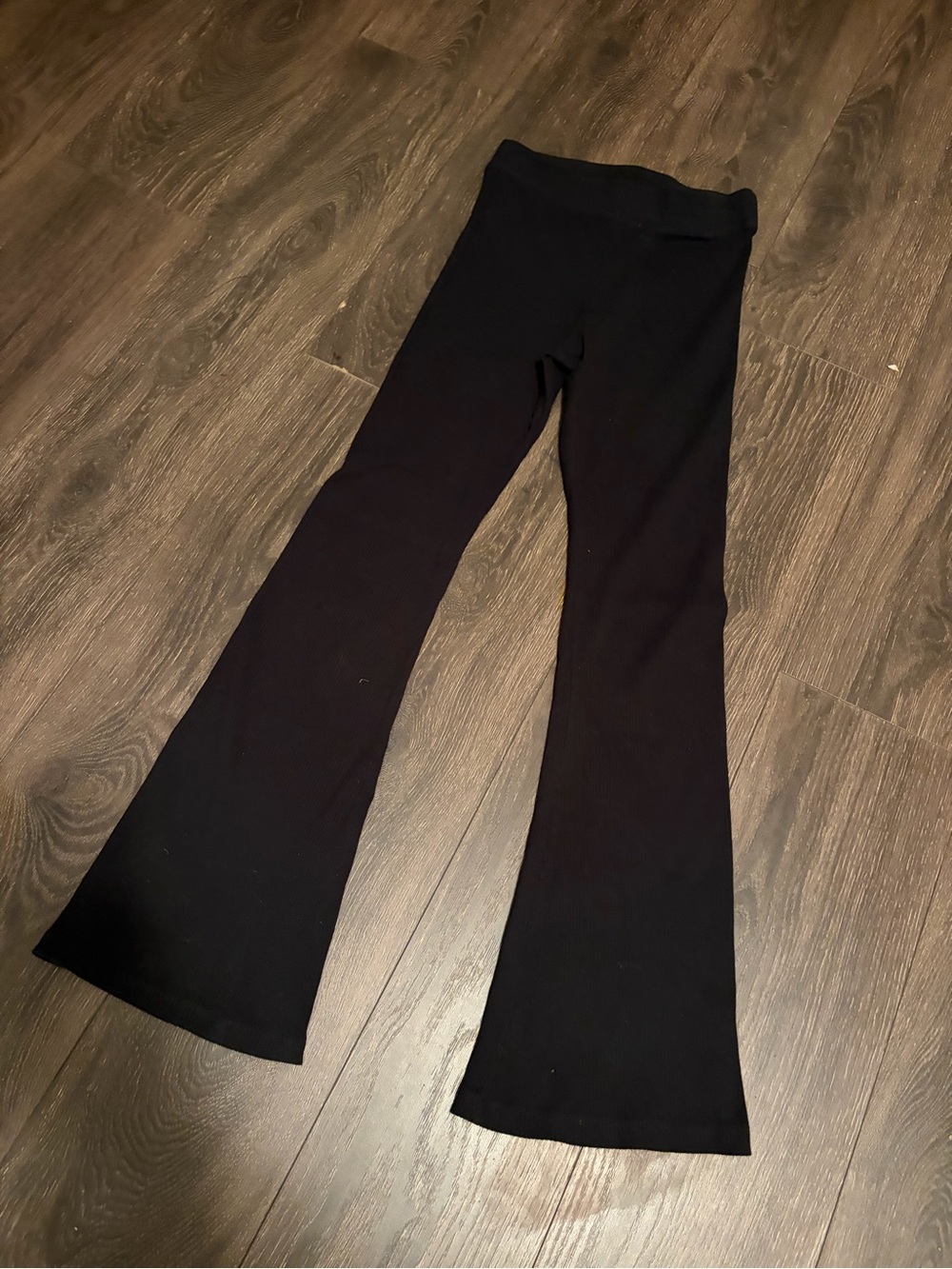 PINK Victoria's Secret Black Flare Knit Pants Medium